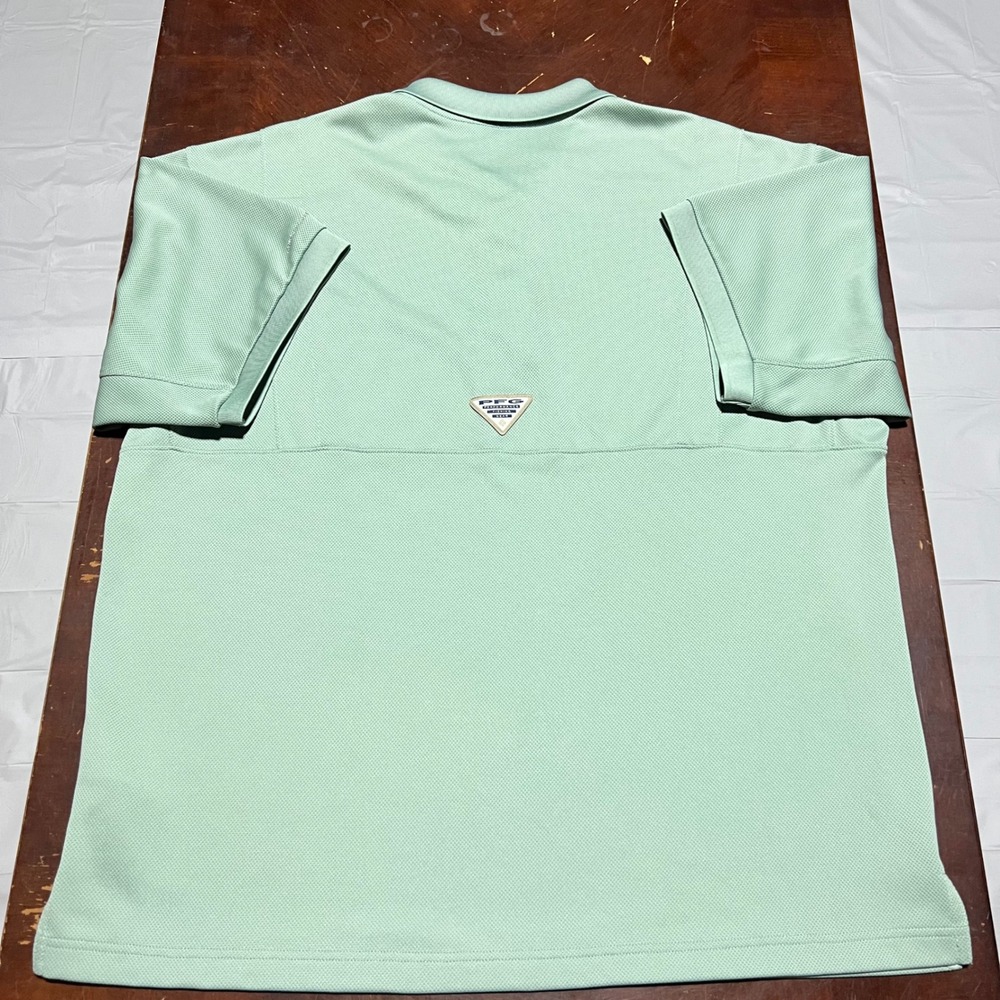 Columbia PFG Mens XL Polo Shirt Sage Green Omni-Shade Short Sleeve Fishing Top - Picture 14 of 14